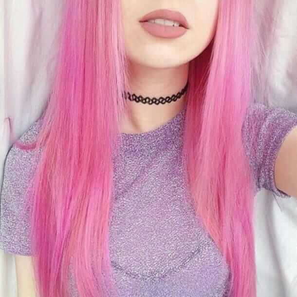 Pale Pink Kawaii Hairstyle with Choker