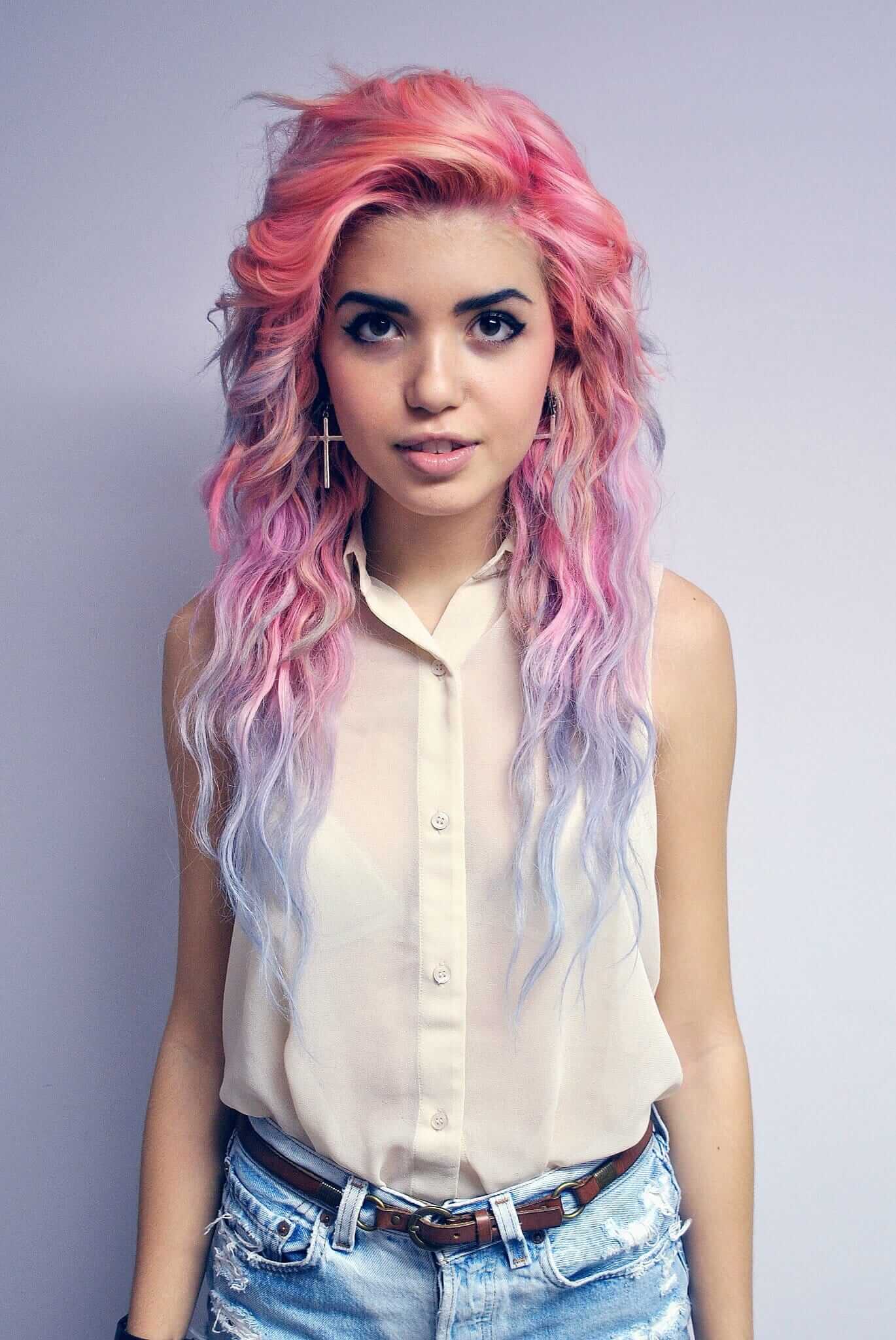 Curly Multicolor Pastel hairstyle