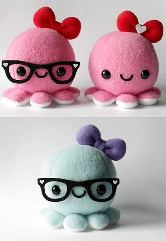 Custom Octopus Plush Toy Choose colors and Accessories1