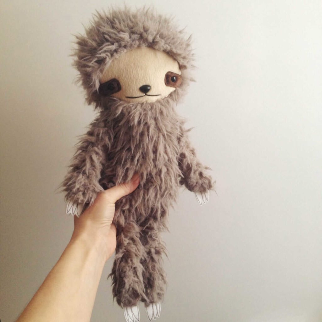 Kawaii Sloth Stuffed Animal Plushie in Gray