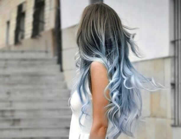 Black to White Ombre Hair