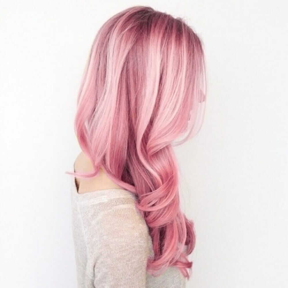 Curly Long Pastel Pink Hairstyle