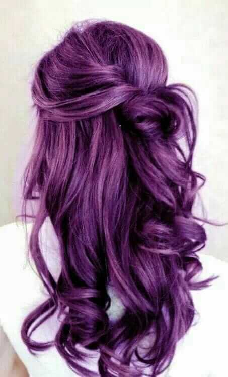 Curly Long Wavy Purple Hairstyle