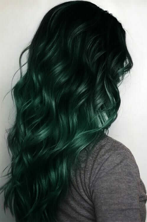 Dark Dyed Green Hairstyle