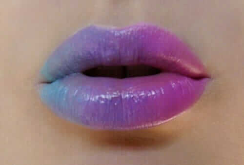 Multicolored ombre pastel lips