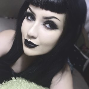 Psychobilly Girl with Black Makeup