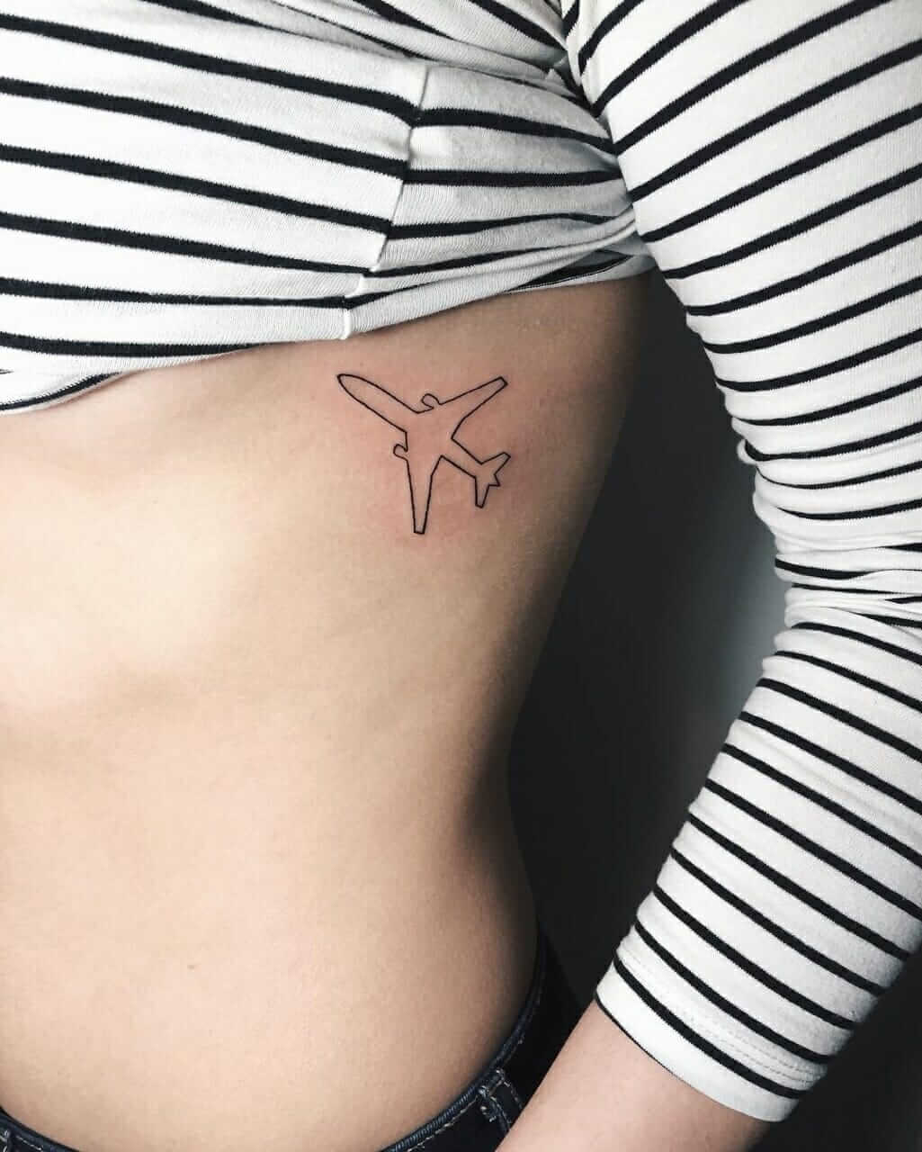 Airplane line tattoo