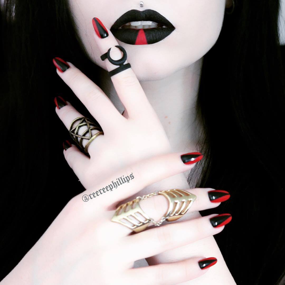 Goth Claws with Rogue & the Wolf rings