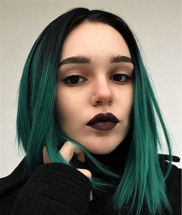 Short dark green hair idea by b.fp