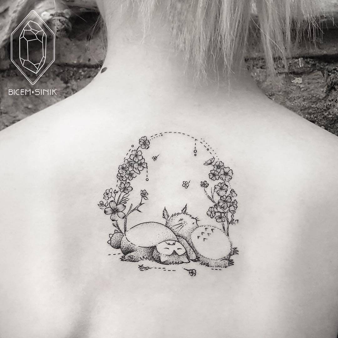 Snorlax & Totoro crossover tattoo by bicemsinik