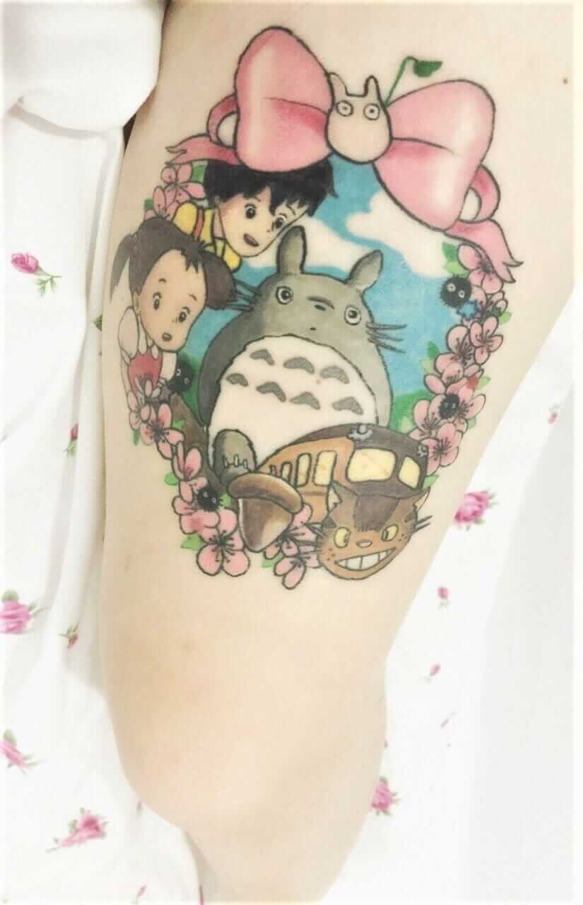 "My Neighbor Totoro" colored tattoo