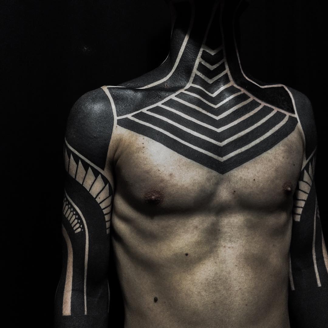 Geometric patterns body tattoos by alex_arnautov