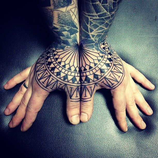 Geometric hands tattoo by alex_arnautov