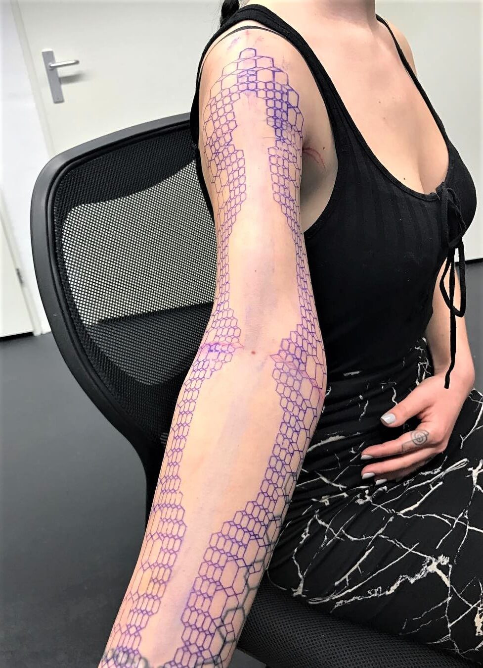 Geometric sleeve tattoo patterns