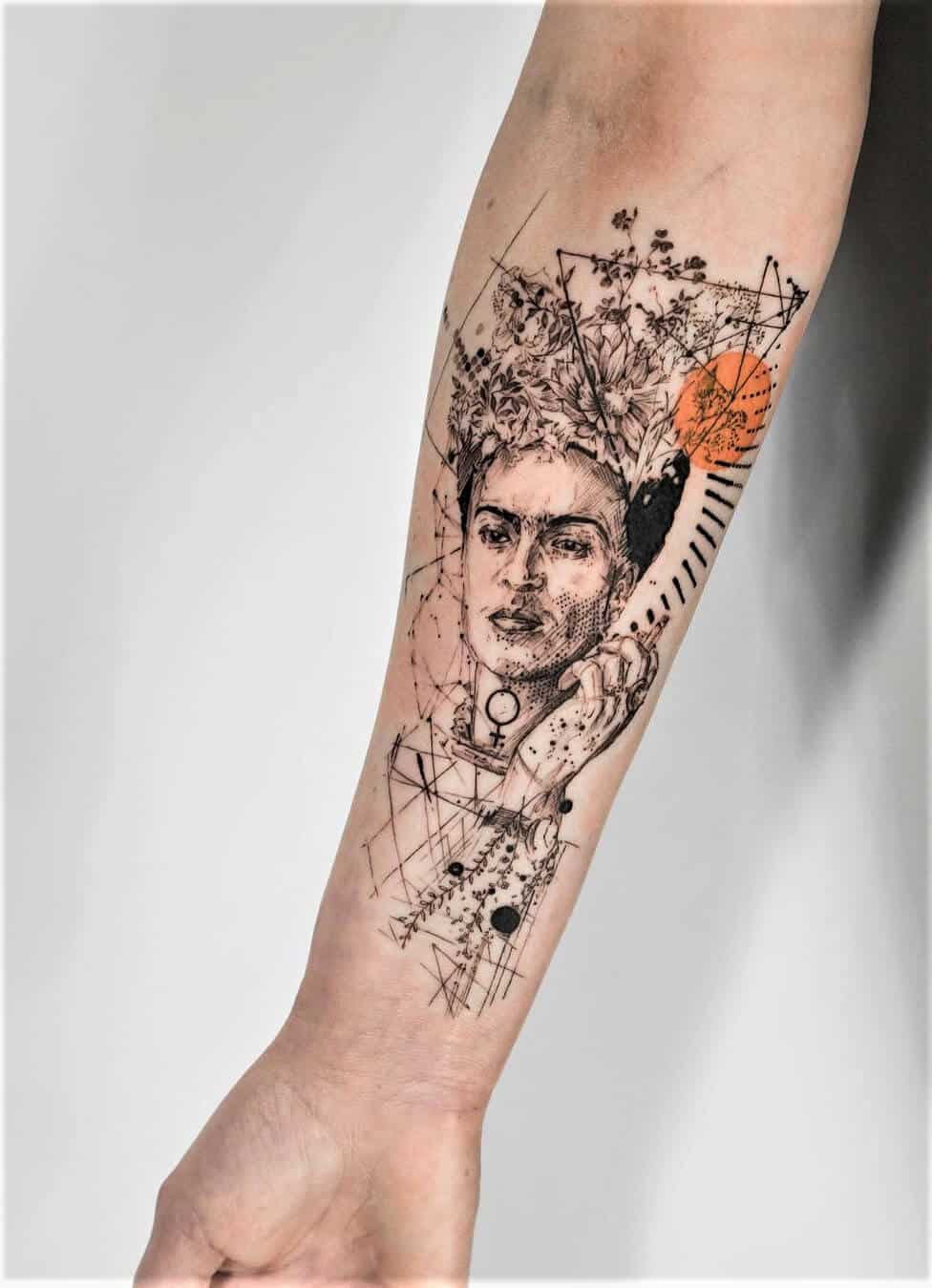 Frida Kahlo graphical Tattoo
