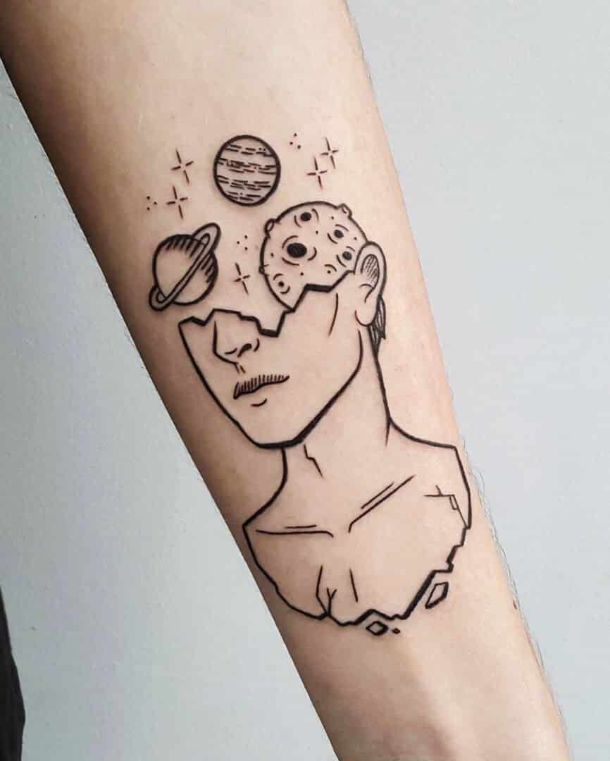 Linework graphical tattoo