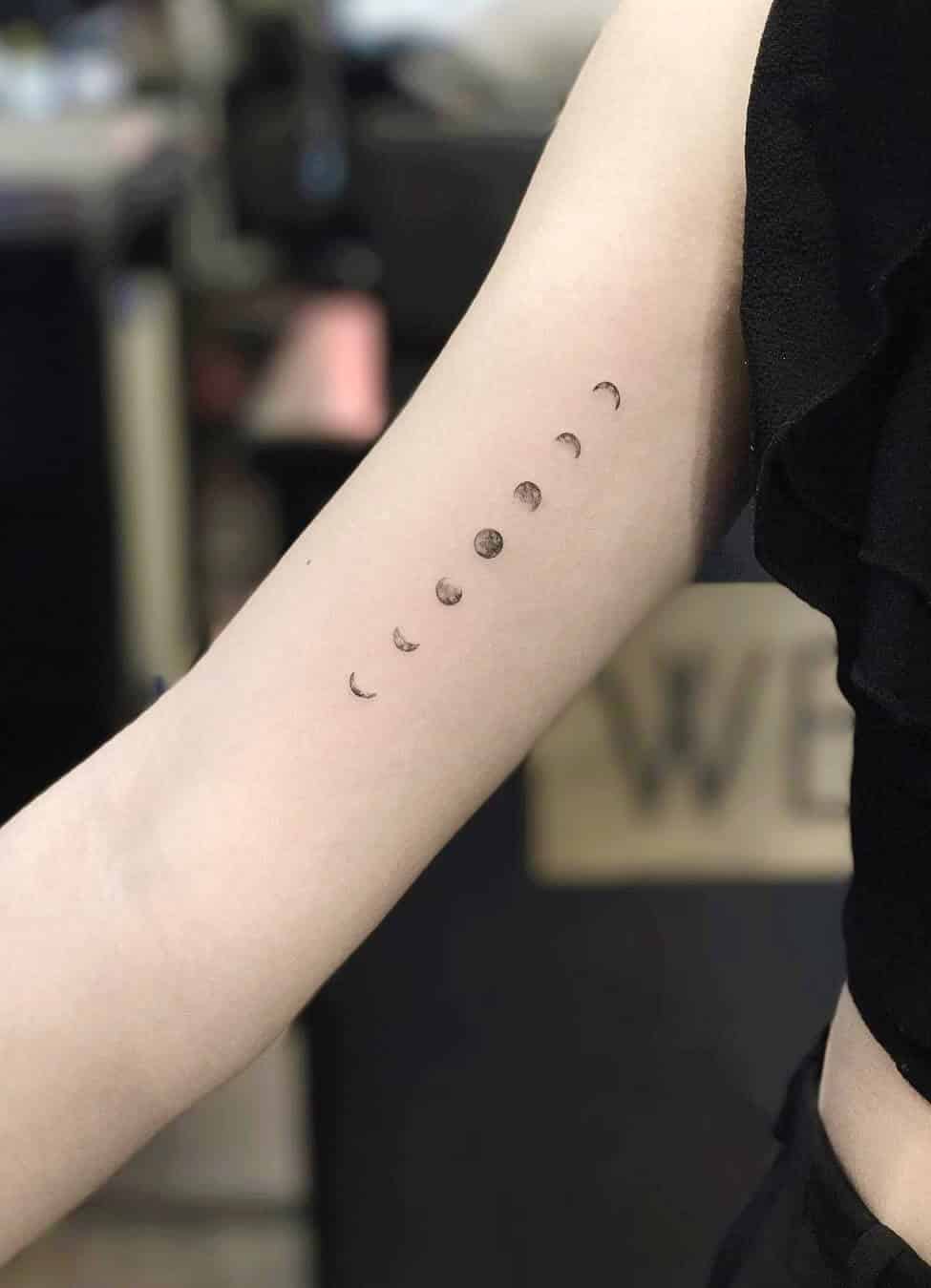 Moon phases tattoo
