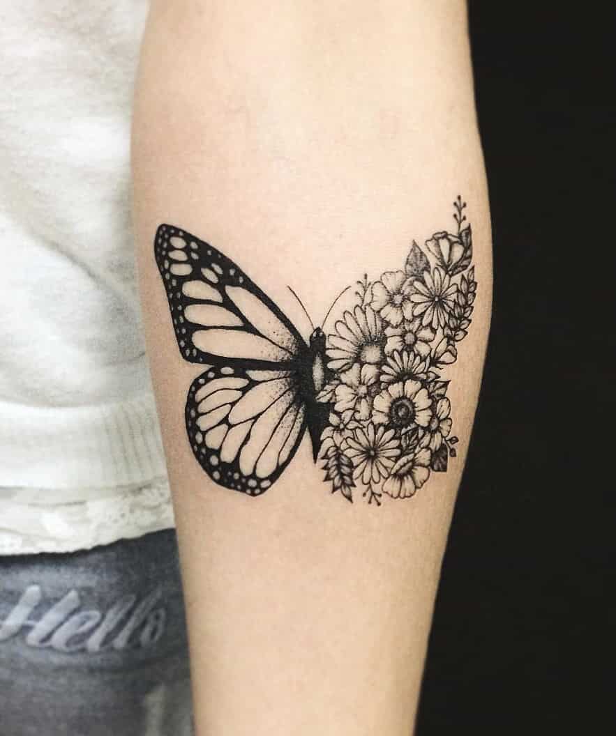 Butterfly graphical tattoo