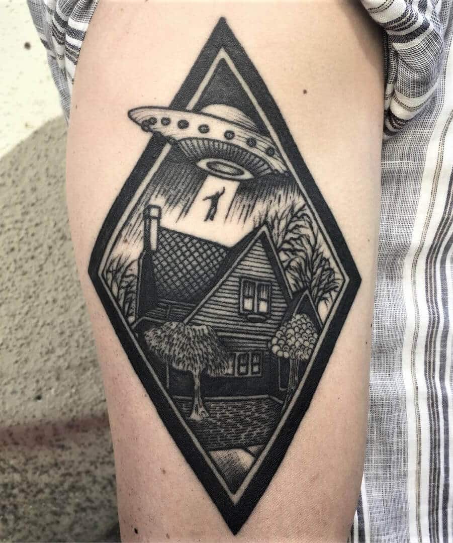 UFO Abduction tattoo by jack_ankersen