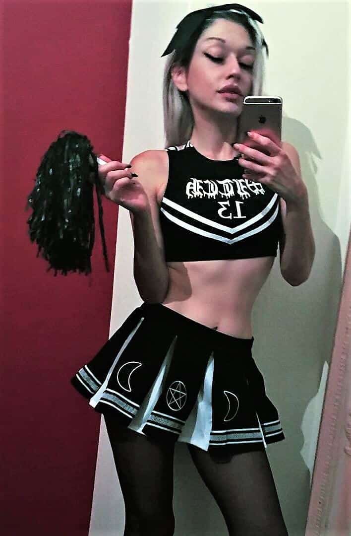 Goth cheerleader outfit idea by deathcandy