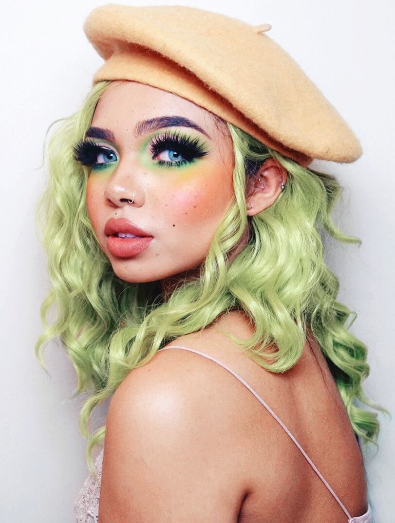 Green and pastel make-up look by succubxbe