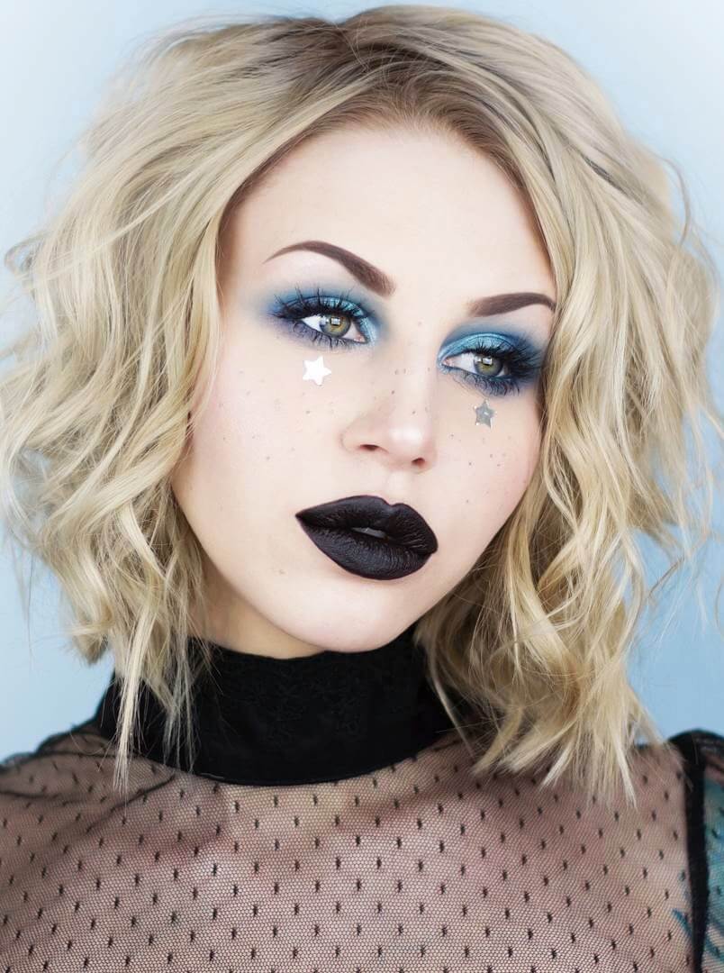 Blue ombre eyeshadow stars makeup idea by glitterbubblegum_