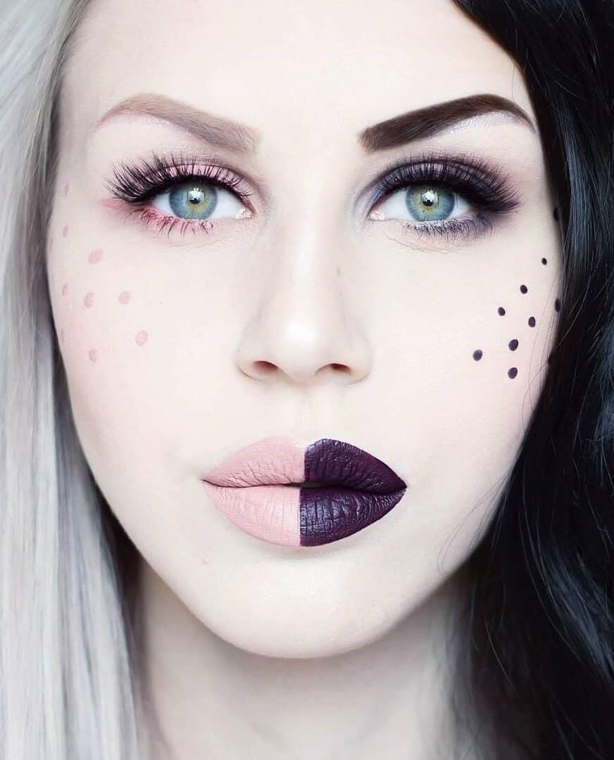 Split makeup look by glitterbubblegum_