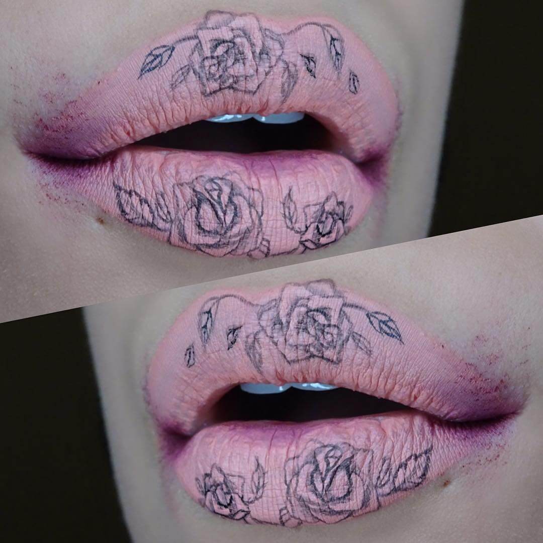 Roses lips makeup look by spooky_bunny_