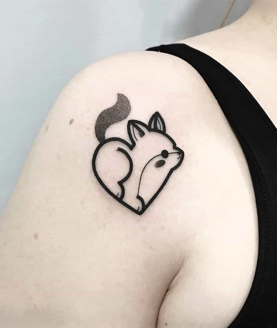 Cute minimalist fox tattoo
