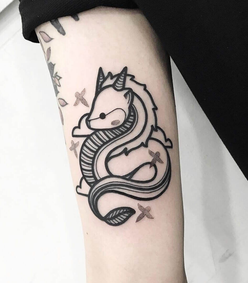 Kawaii Haku Spirited away dragon tattoo design