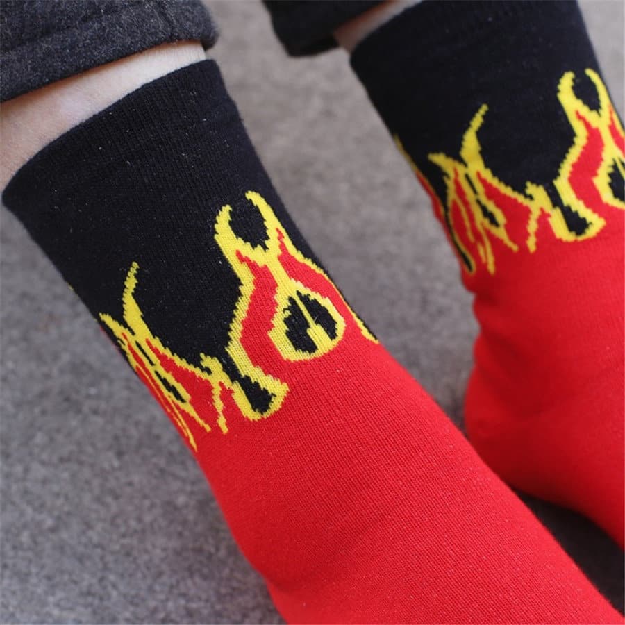 Flame Printed Socks