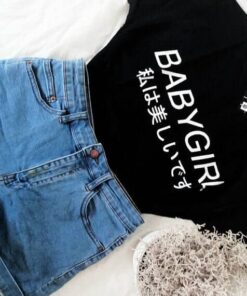 'BABYGIRL' Japanese Letters Graphic Tee