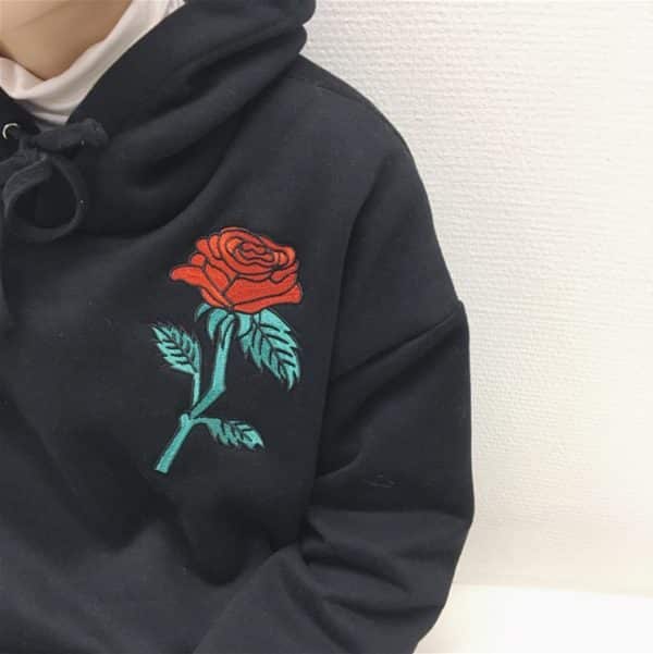 Rose Embroidered Hoodie 3