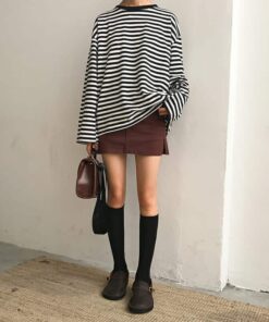 Loose Long Sleeve Striped All Match Top 3