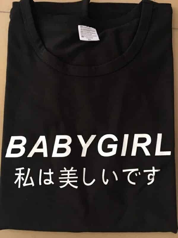 BABYGIRL Japanese Letters Graphic Tee 1