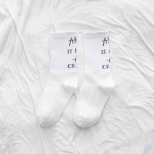 "Art is not a Crime" Socks White