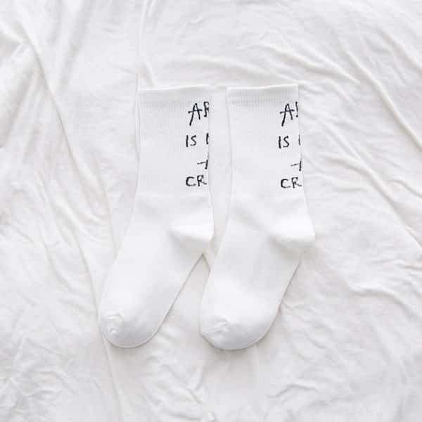 "Art is not a Crime" Socks White
