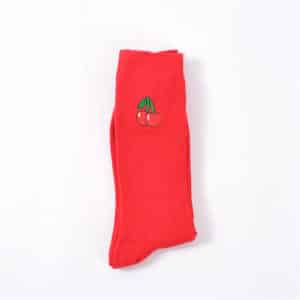 Fruits Embroidered Socks Cherry