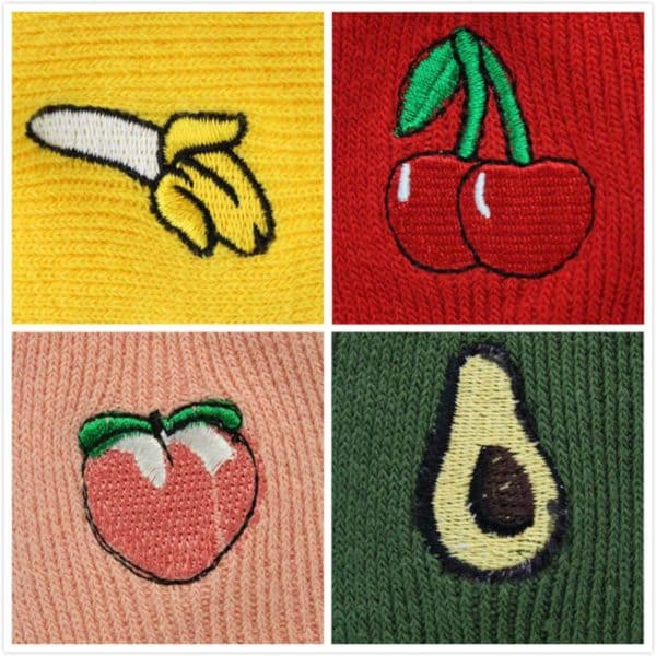 Fruits Embroidered Socks Details