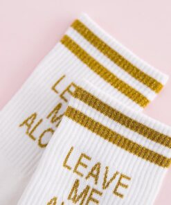 Leave Me Alone Socks Details Gold
