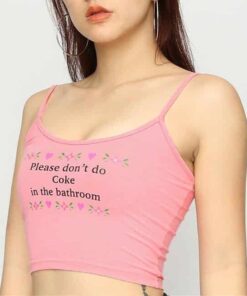 "Please Don’t Do Coke in the Bathroom" Lace Crop Top