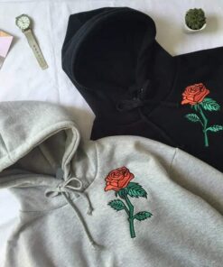 Rose Embroidered Hoodie 2