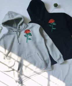 Rose Embroidered Hoodie