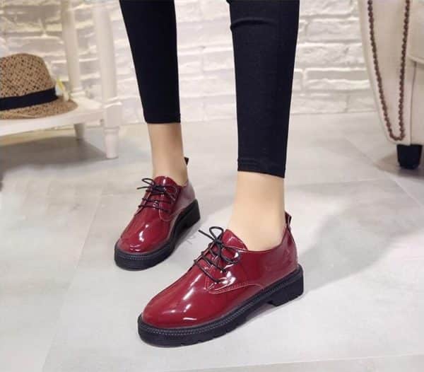 Slip on Oxfords Shoes Red 2