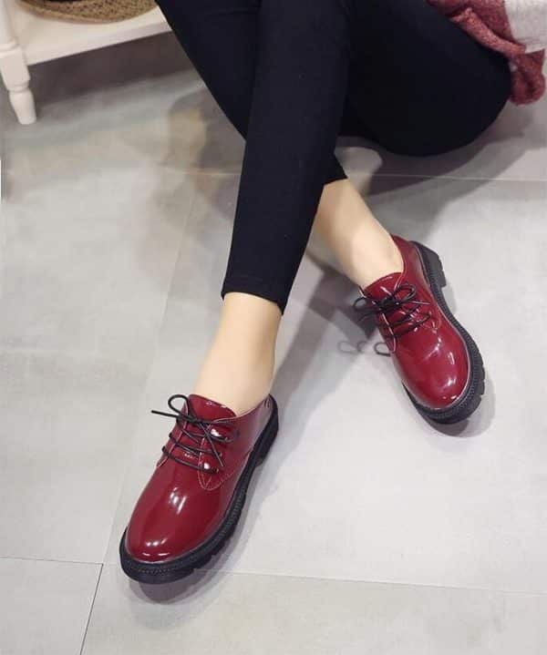 Slip on Oxfords Shoes Red