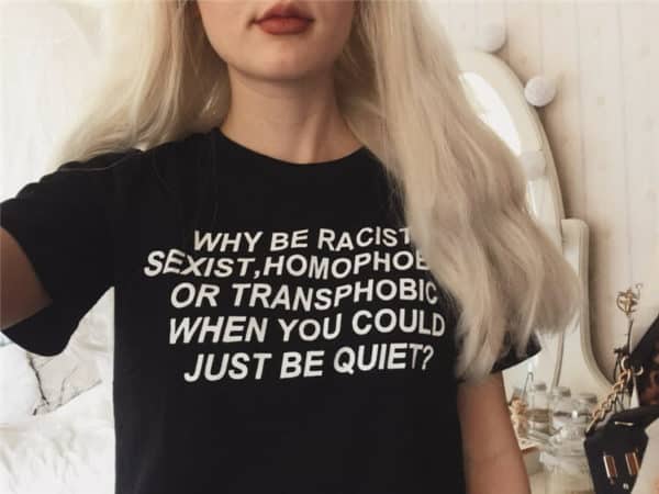 "Why be Racist When You Could Just be Quiet" Tee Black 2