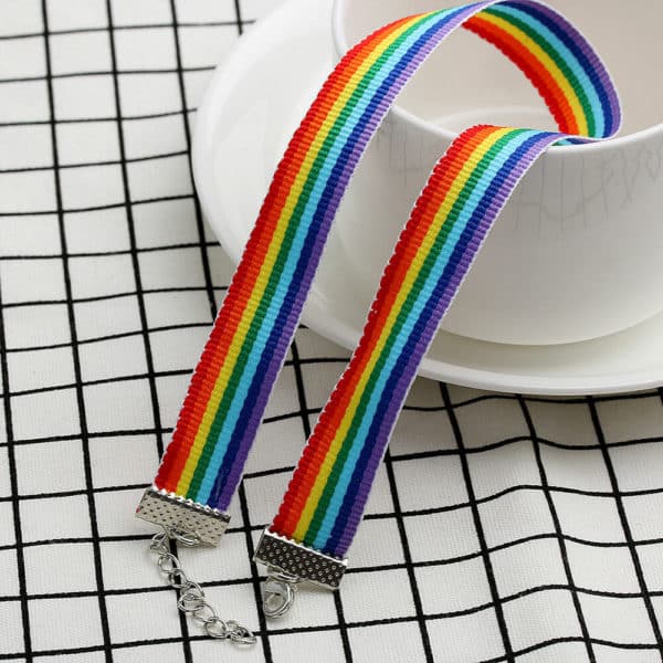 Rainbow Ribbon Choker 1