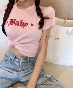 Embroidered “Baby” Heart Top 1