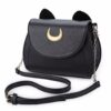 Black Luna Cat Moon Crossbody Bag