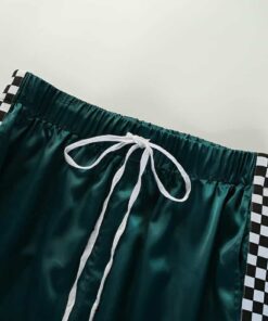 Checkerboard Green Sweatpants Laces